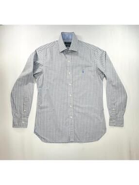 Polo Ralph Lauren Check Cotton Stretch Button Up Blue Mens S